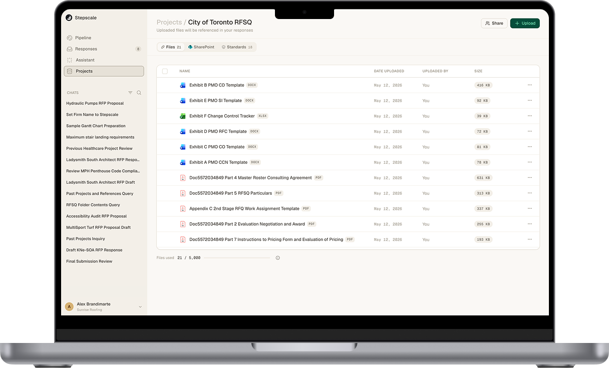 Stepscale Pipeline — discover and evaluate RFPs across procurement platforms
